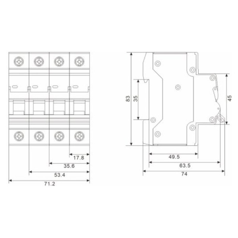 Модульний автоматичний вимикач TOSUNlux TSB3-63 2P 3А C 6кА (6931934214109)