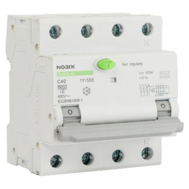 Дифавтомат NOARK Ex9NL-N 3P+N C40 A EU 6кА C 40А 300мА (111558)
