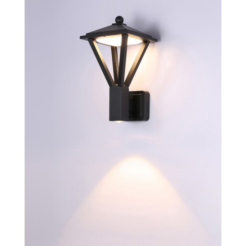 Уличный светильник Italux OWL-22474-BK Bons LED 2x12W+3W 3000K 590Lm IP54 черный