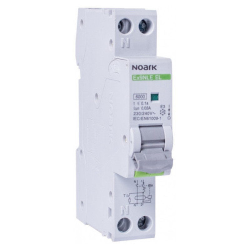 Дифавтомат NOARK Ex9NLE EL 1P+N C40 A 6кА C 40А 30мА (111173)