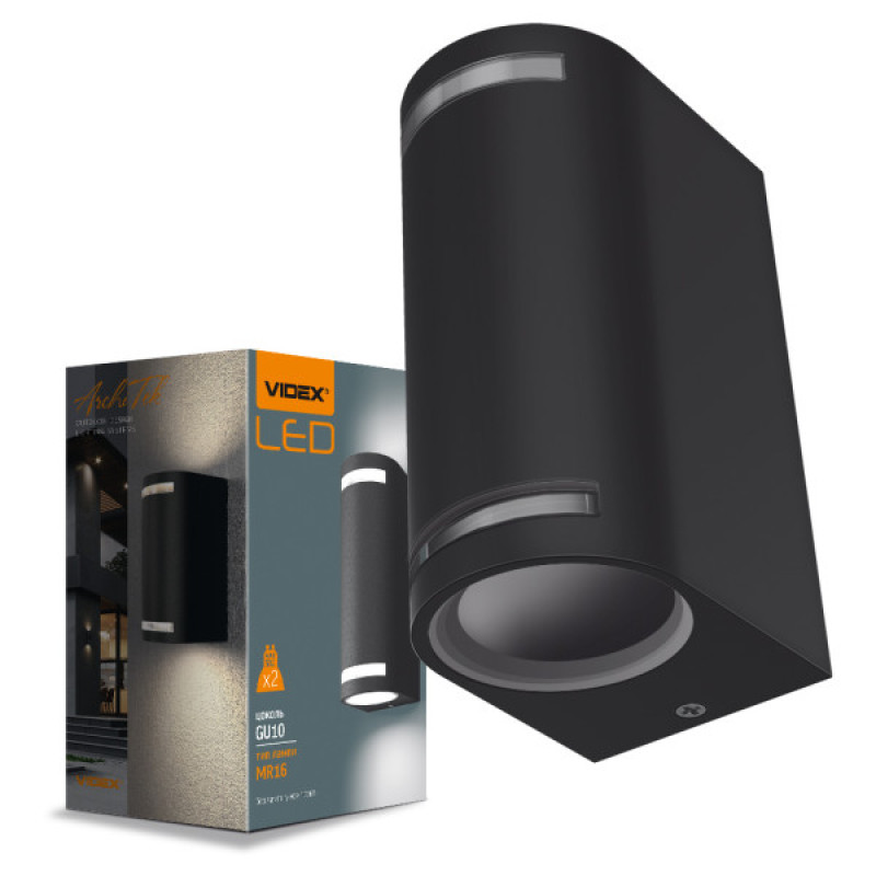 Наружный RGB светильник для подсветки зданий Videx GU10x2 IP54 (VL-AR022B)