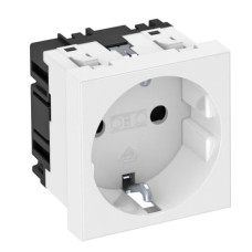 Розетка OBO Bettermann modul 45 с заземлением и шторками 250В 16A 0˚ белая (6120008)