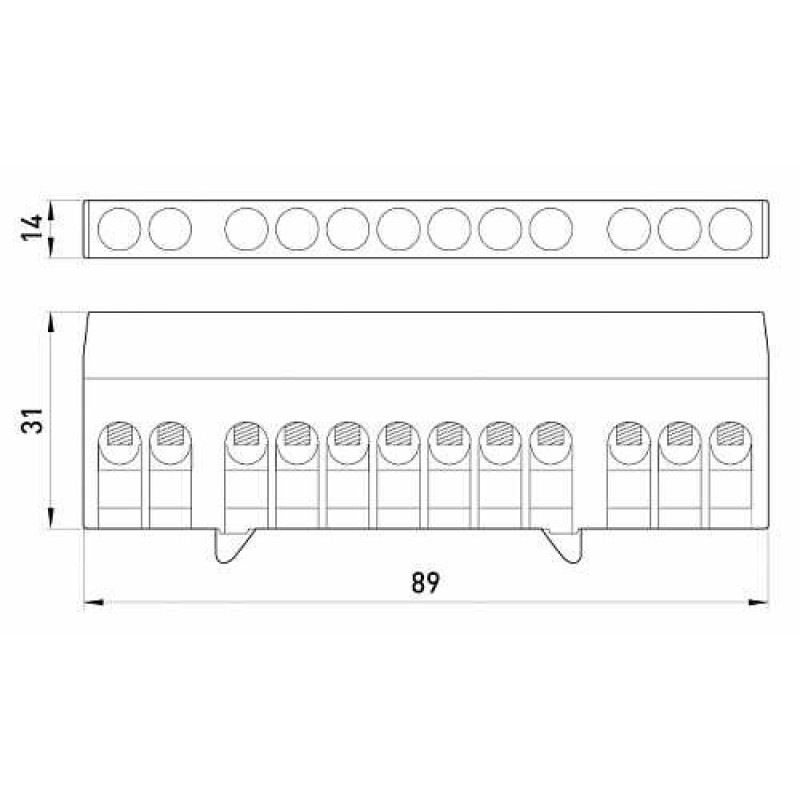 Нулевая шина E.Next e.bsi.pro.1.12 на DIN-рейке зеленая (p0650015)