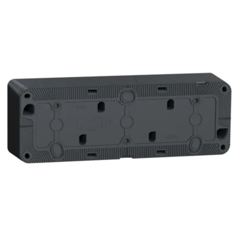 Накладна 3-місна розетка Schneider Electric MUR36038 із з/к та шторками IP55 (чорний)