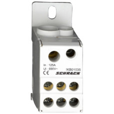 Блок ответвительных клемм главной электрической линии Schrack IKB01035 125А 1P (вход 1×35мм² выходы 6×16мм²)