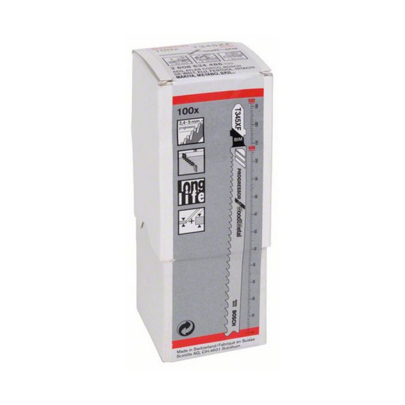 Лобзиковые пилки Bosch T345XF (100шт)