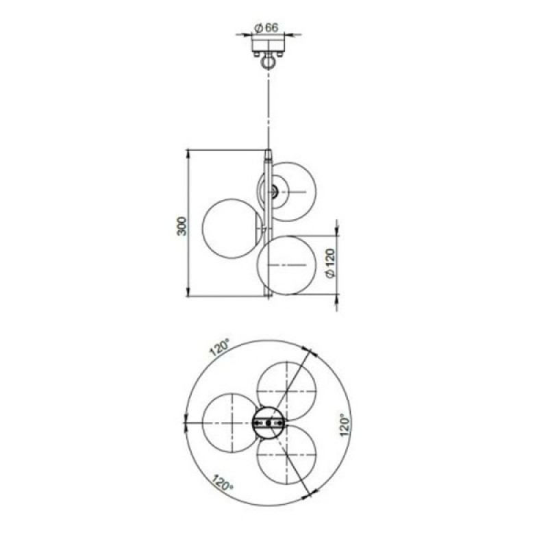 Подвесной светильник, люстра Pikart 26245-4 Gelder G9 3x15W IP20 черный