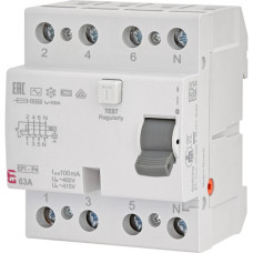 УЗО ETI EFI-P4 3P+N 63/0,1 AC 10кА (2061623)