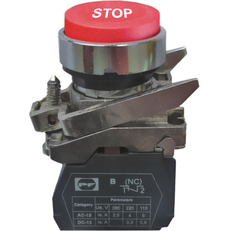Кнопка Promfactor FP4-BL4342 1NC STOP красная (FP4-BL4342)