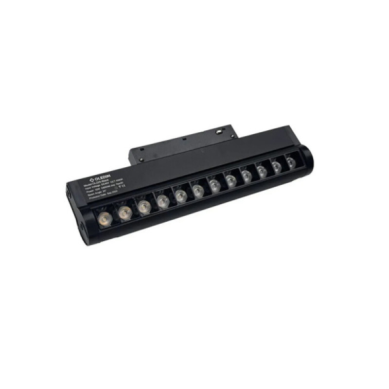 Магнитный трековый светильник Oledim 7771487 OL225 LED 1x12W 3000K 62Lm IP20 черный