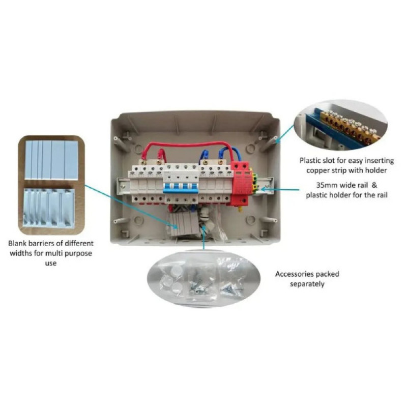 Влагозащищенный модульный щит TOSUNlux 36м накладной IP65 пластиковый UV ABS (6931934224054)