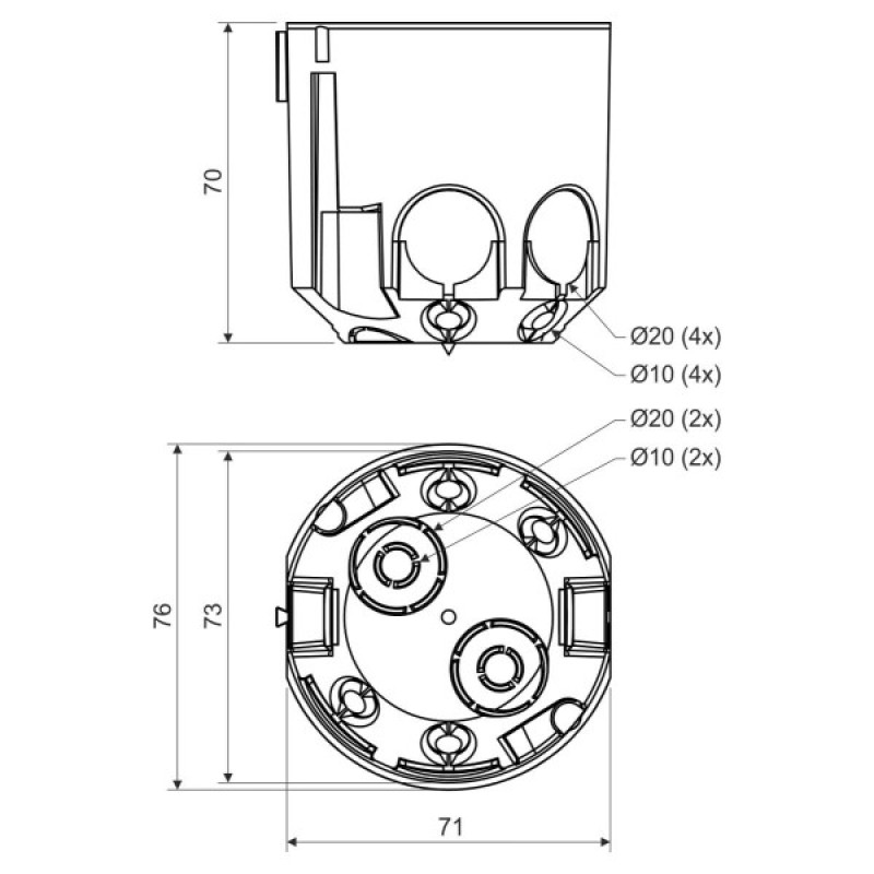 Коробка под розетку Kopos KPR 68/71L