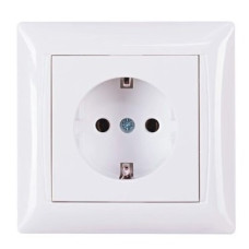 Розетка TNSy Latina с заземлением IP20 белая (TNSy5000053)