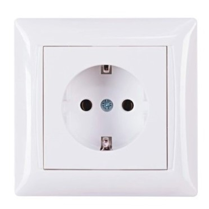 Розетка TNSy Latina с заземлением IP20 белая (TNSy5000053)