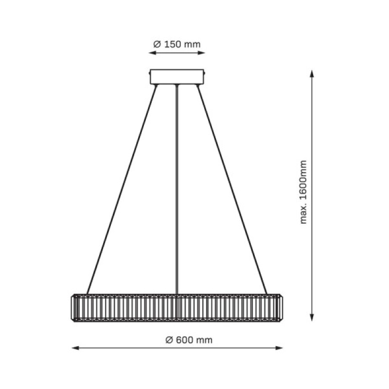 Люстра Goldlux 338259 Cristalia LED 1x29W 4000K 4300Lm IP20 золота