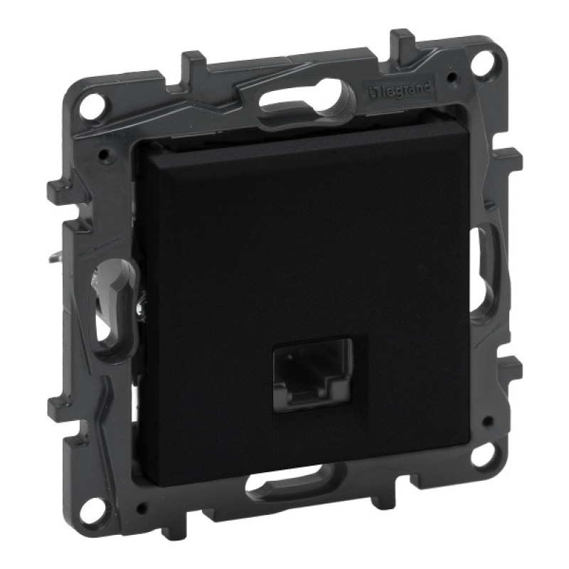 Механизм розетки компьютерной RJ-45 UTP Cat.5e Legrand Niloe Step черный