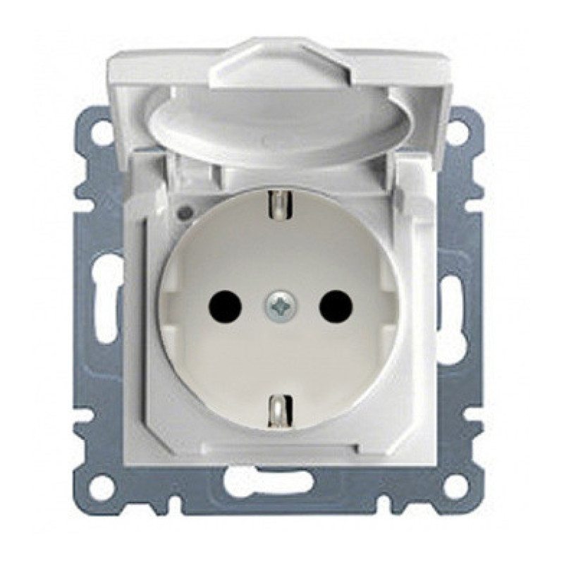 Розетка с крышкой, WL1150 Lumina-2, белая, Hager
