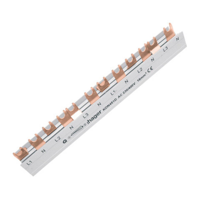 Фазная шина Hager KDN451D 3P+N 16мм² 12M