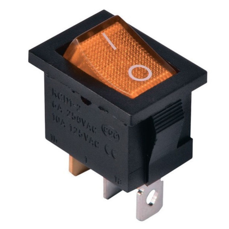 Переключатель TNSy KCD1-2-101N Y/B с подсветкой желтый (TNSy5500690)