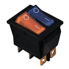 Переключатель TNSy KCD2-2101N BL+Y/B с подсветкой синий+желтый (TNSy5500808)