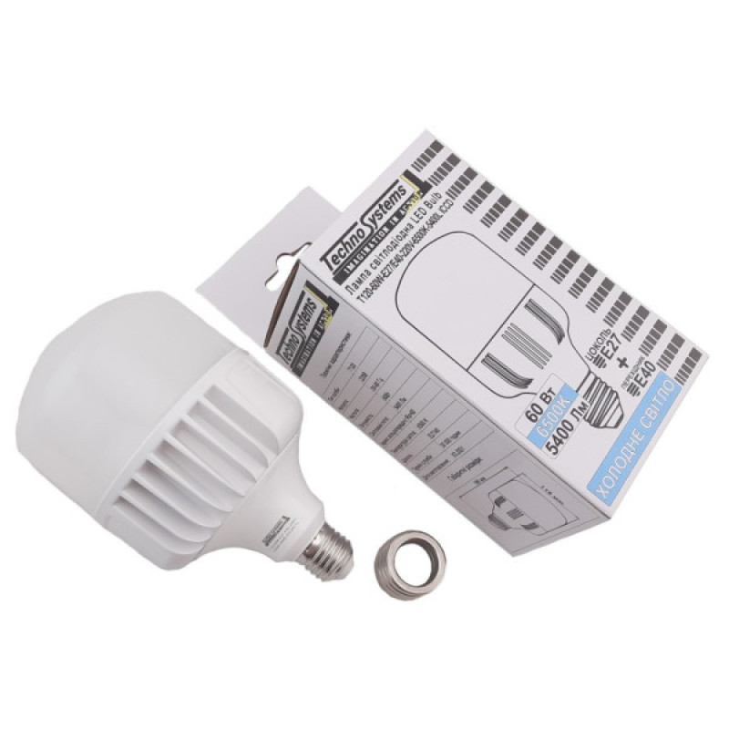 Світлодіодна лампа TNSy LED Cable Electro-T160-60W-E27-E40-220V-6500K-5400L Alum ICCD (TNSy5000511)