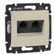 Механизм розетки компьютерной 2xRJ-45 UTP Cat.5e Valena слоновая кость