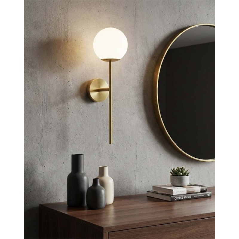 Бра, настінний світильник Goldlux 341655 Bianca E14 1x12W IP20 золотий