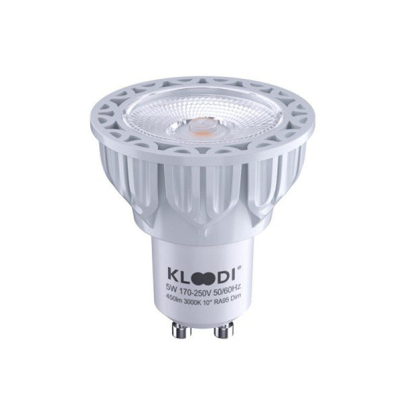 Светодиодная лампочка Kloodi KDGU10-QL 5WCOB 2.7K 10D WH DIM GU10 450Lm IP20