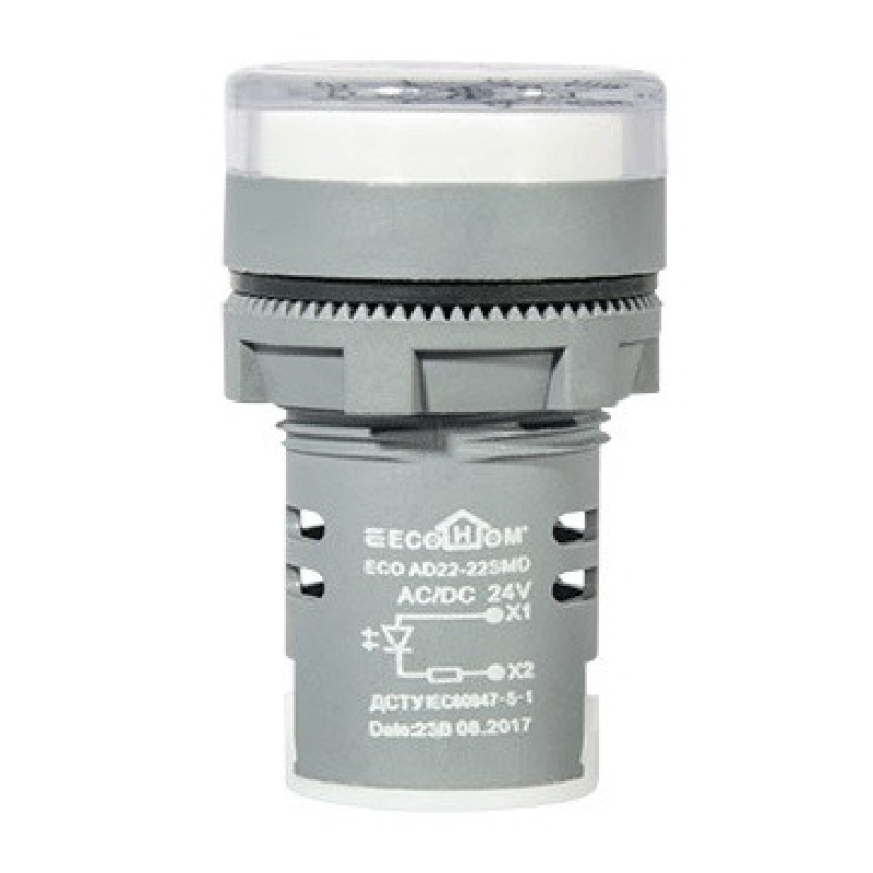 Сигнальная арматура ECOHOME ECO AD22-22SMD 24В AC/DC белая (ECO090010005)