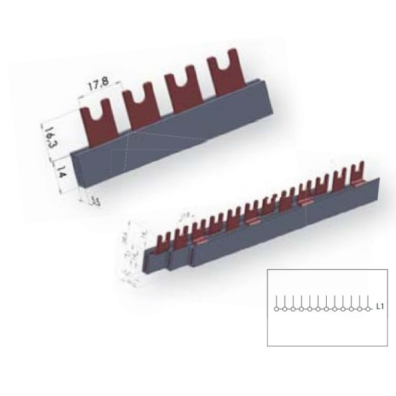 Шина питания ETI 2921063 IZ 16/3F/54 3р (1m)