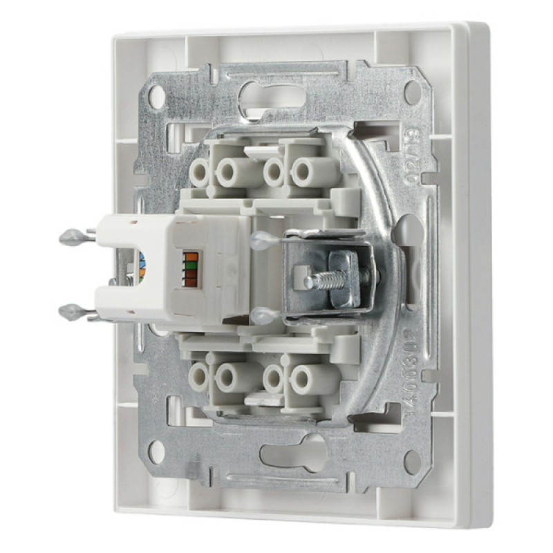 Розетка компьютерная одинарная RJ45 кат.5е UTP белая Asfora, EPH4300121