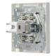Розетка компьютерная одинарная RJ45 кат.5е UTP белая Asfora, EPH4300121