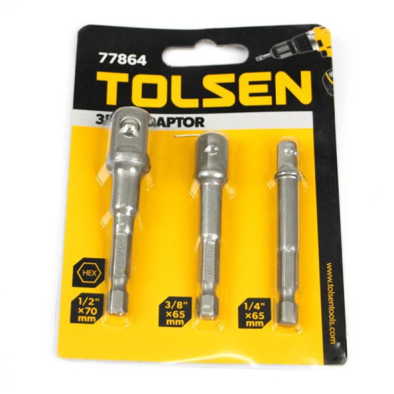 Комплект адаптеров для головок Tolsen (77864) 1/4 ",3/8" x65мм 1/2 "x70мм (3шт)