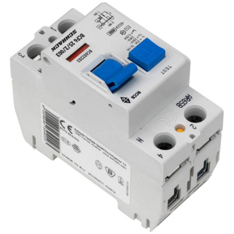 УЗО Schrack BC602203 6кА 25А 30мА 1Р+N тип AC