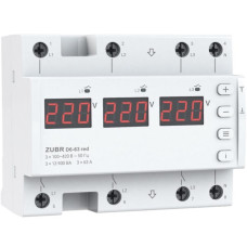 Реле контроля фаз ZUBR D6-63 red 63А (230В/380В)