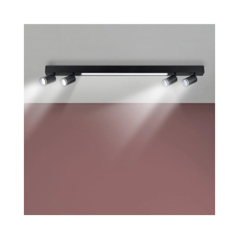 Стельовий світильник Goldlux 327406 Paris GU10+Led 5x10+24W 4000K 1800Lm IP20 Чорний
