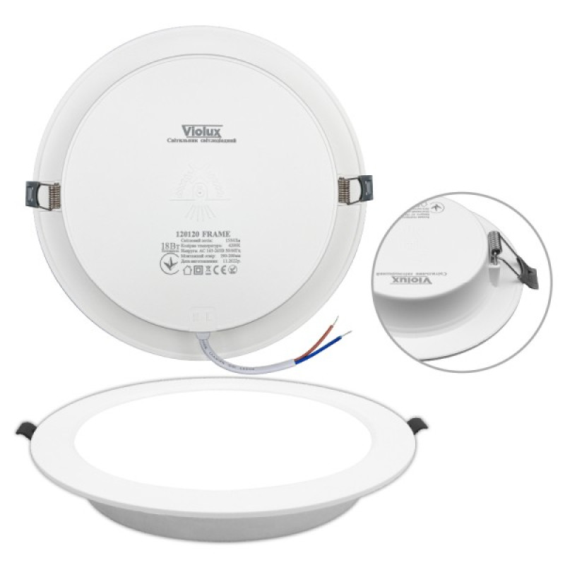 Светильник LED даунлайт Violux FRAME 18W 4200K круг IP20 ( 120120 )