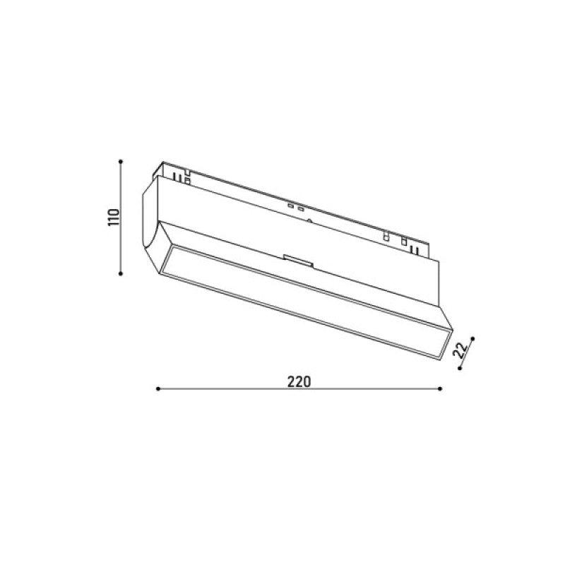 Магнітний трековий світильник Kloodi KDMG-BOOK220 PC 12W 4K BK LED 960Lm IP20 чорний