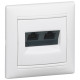 Механизм розетки компьютерной 2xRJ-45 UTP Cat.5e Valena белый
