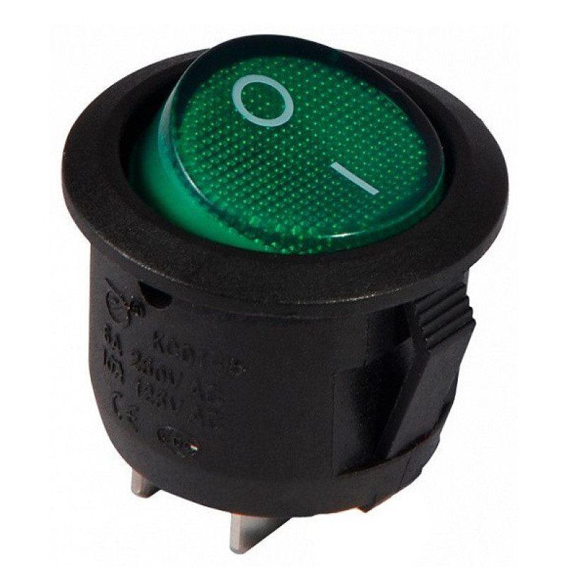 Переключатель TNSy KCD1-5-102 G/B круглый зеленый (TNSy5500712)