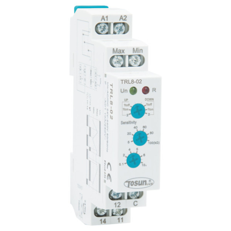 Реле контролю рівня рідини TOSUNlux TRL8-02 DC24/АС240 10А 5-100кОм (6931934201239)