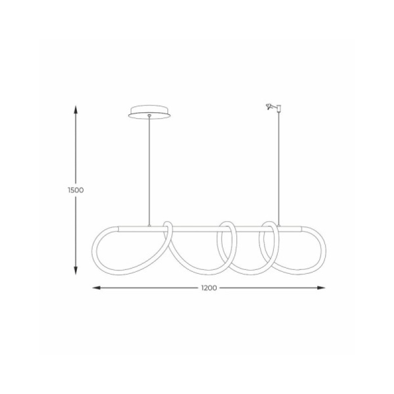 Люстра Zuma Line 20006PM-BK Balbo Led 1x45W 3000K-6000K 3200Lm IP20
