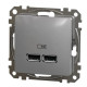 USB розетка Schneider Electric Sedna Design & Elements A+A 2,1A алюминий SDD113401