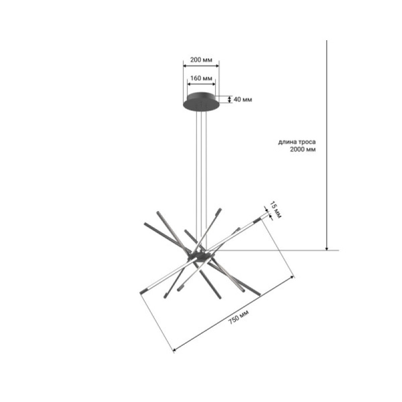 Люстра MJ-Light MJ18006 Apex-D LED 12x35W 4000K IP20