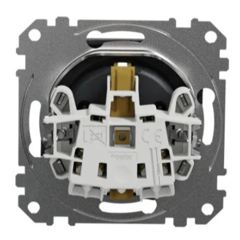 Розетка Schneider Electric Sedna Design & Elements с заземлением и шторками черная SDD114022