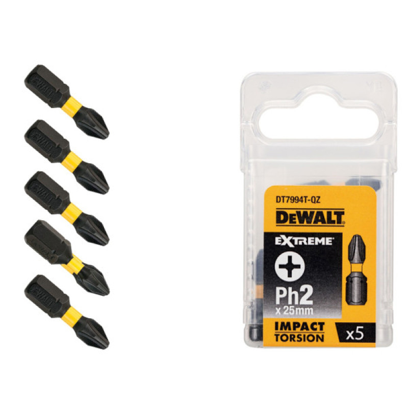 Ударные биты DeWALT Impact torsion extreme Philips PH2х25мм (5шт)