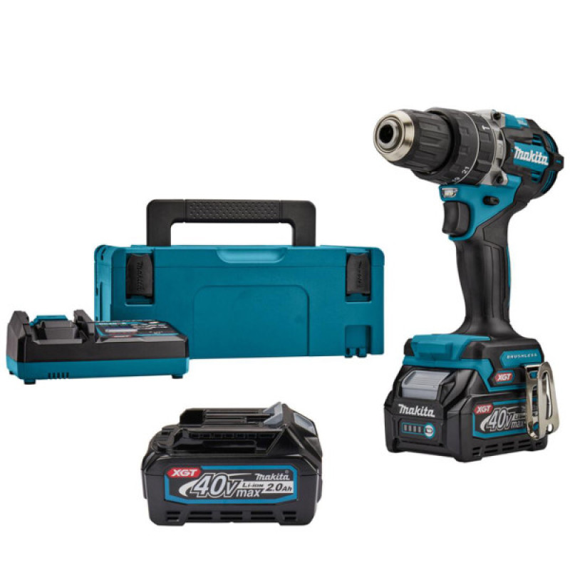 Аккумуляторная дрель-шуруповерт Makita HP002GA201 XGT 40В 2Ач с 2 аккумуляторами DC40RA