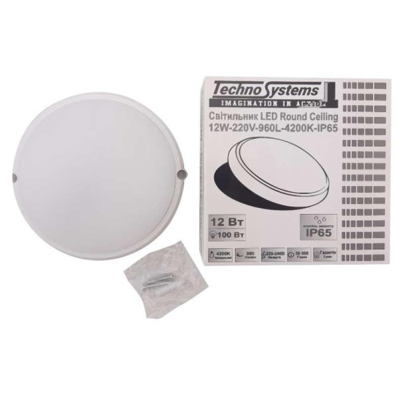 Светильник TNSy LED Round Ceiling 12W-220V-960L-4200K-IP65 (TNSy5000103)