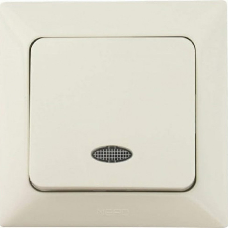 Выключатель 1-клавишный NE-AD ARAS 93-111-01-I с led-подсветкой кремовый