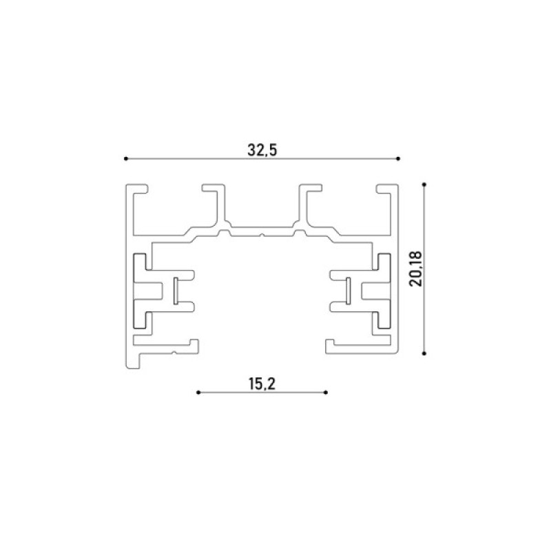 Трековый шинопровод 1-фазный накладной Kloodi KDTR-L230_3 WH 3м белый